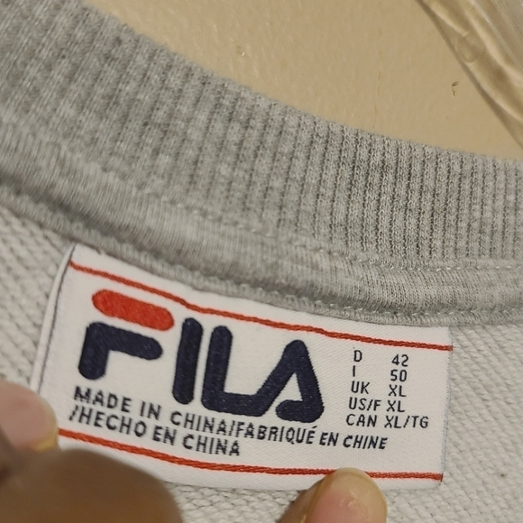 Fila | Women's Gray Vintage Crewneck Sweatshirt (Size XL) - Picture 2 of 10